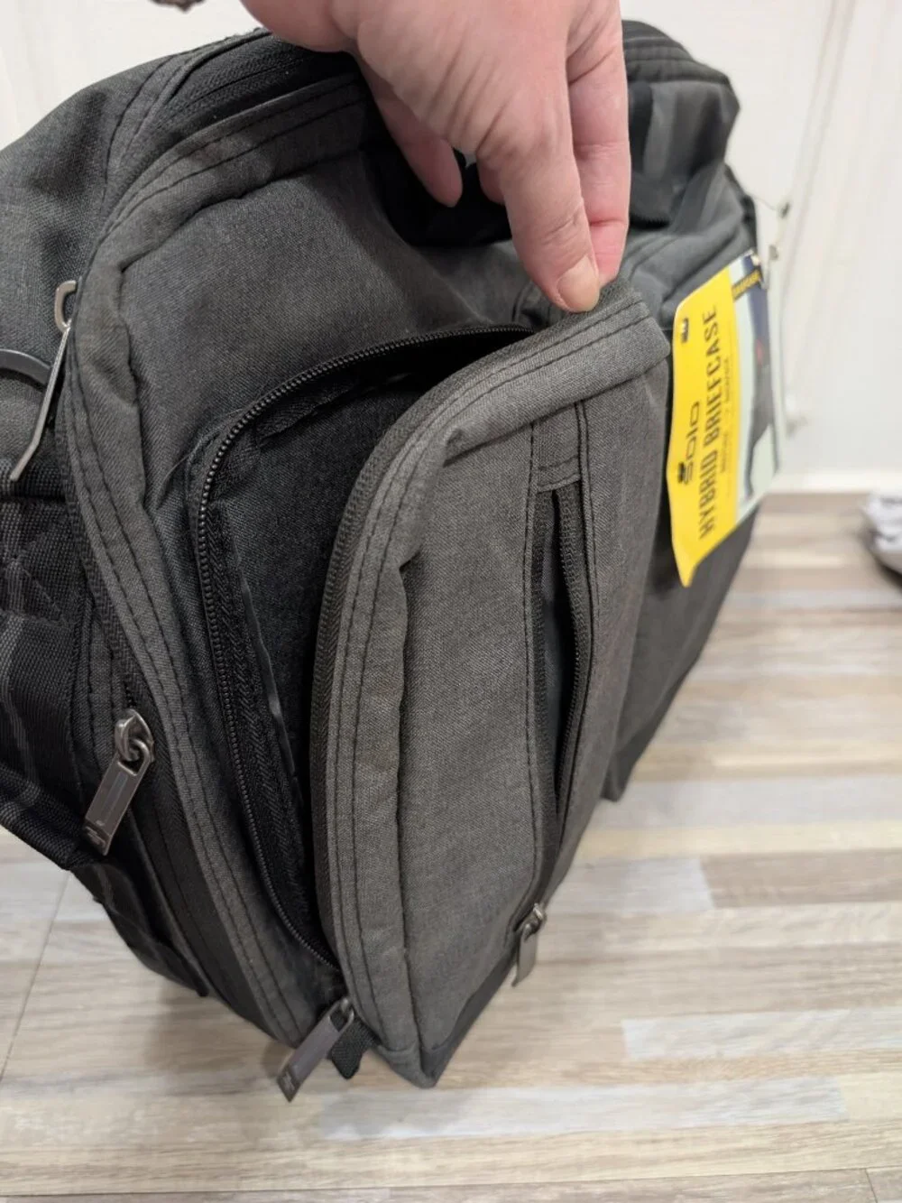 NWT Solo New York Duane Hybrid Briefcase Backpack Grey